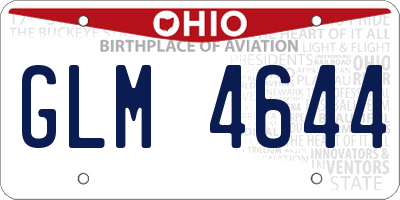 OH license plate GLM4644