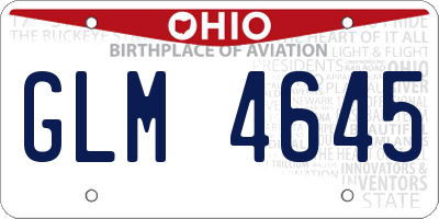 OH license plate GLM4645