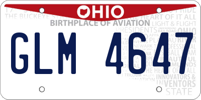 OH license plate GLM4647