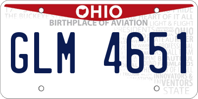OH license plate GLM4651