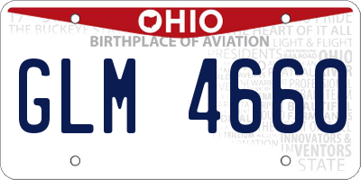 OH license plate GLM4660