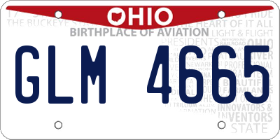 OH license plate GLM4665