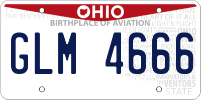 OH license plate GLM4666
