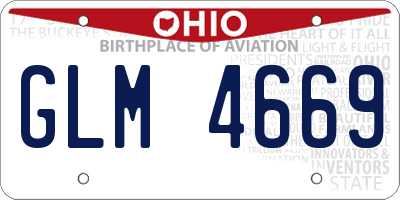 OH license plate GLM4669
