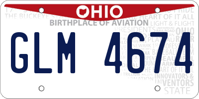 OH license plate GLM4674