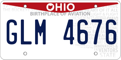 OH license plate GLM4676