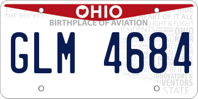 OH license plate GLM4684