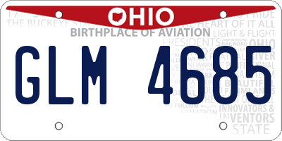 OH license plate GLM4685