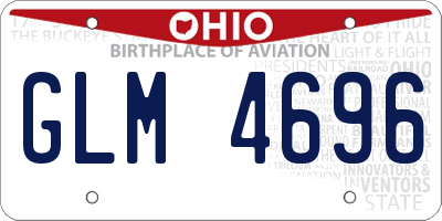 OH license plate GLM4696