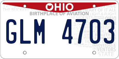 OH license plate GLM4703