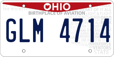 OH license plate GLM4714