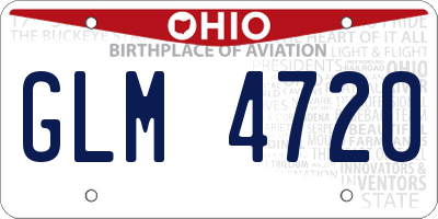 OH license plate GLM4720
