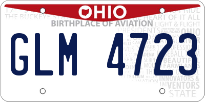 OH license plate GLM4723