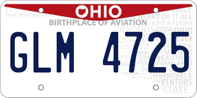 OH license plate GLM4725