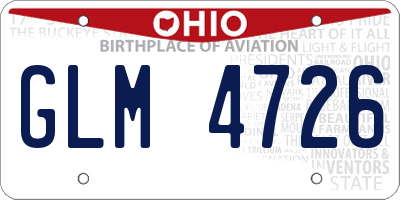 OH license plate GLM4726