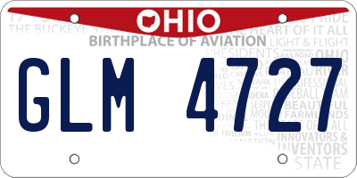 OH license plate GLM4727