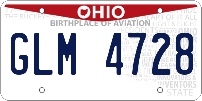OH license plate GLM4728