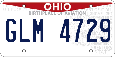 OH license plate GLM4729