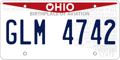 OH license plate GLM4742