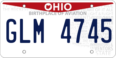 OH license plate GLM4745