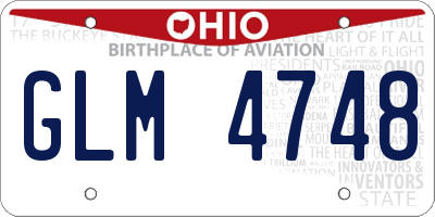 OH license plate GLM4748
