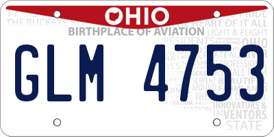 OH license plate GLM4753