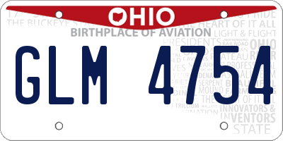 OH license plate GLM4754
