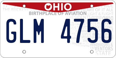 OH license plate GLM4756