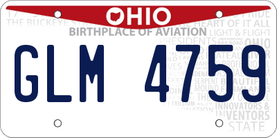 OH license plate GLM4759