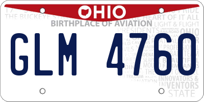 OH license plate GLM4760