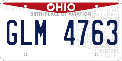 OH license plate GLM4763