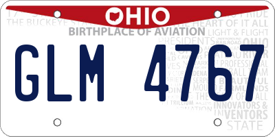 OH license plate GLM4767