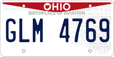 OH license plate GLM4769