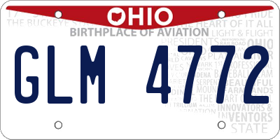 OH license plate GLM4772