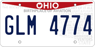 OH license plate GLM4774