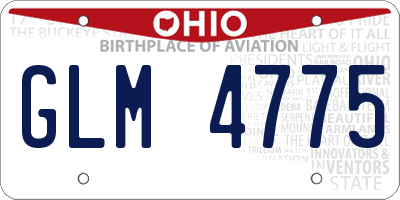 OH license plate GLM4775