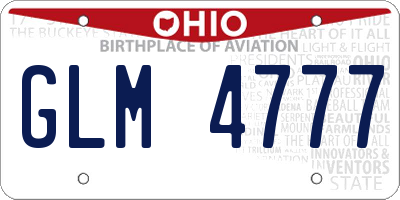 OH license plate GLM4777