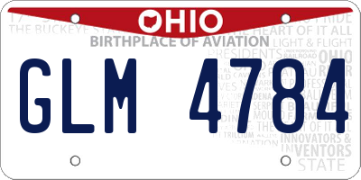 OH license plate GLM4784