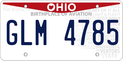 OH license plate GLM4785