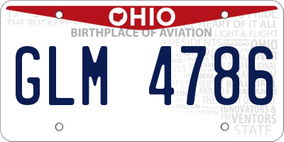 OH license plate GLM4786