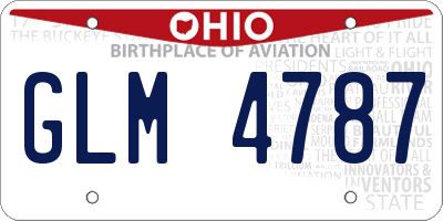 OH license plate GLM4787
