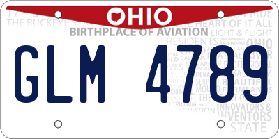 OH license plate GLM4789