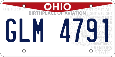 OH license plate GLM4791