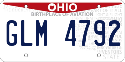 OH license plate GLM4792