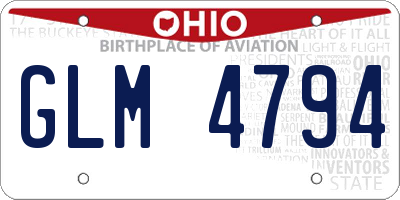OH license plate GLM4794