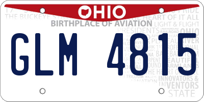 OH license plate GLM4815