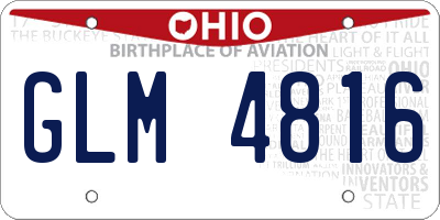 OH license plate GLM4816