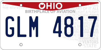 OH license plate GLM4817