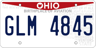 OH license plate GLM4845