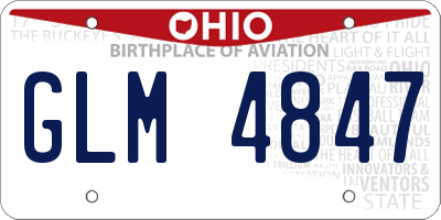 OH license plate GLM4847